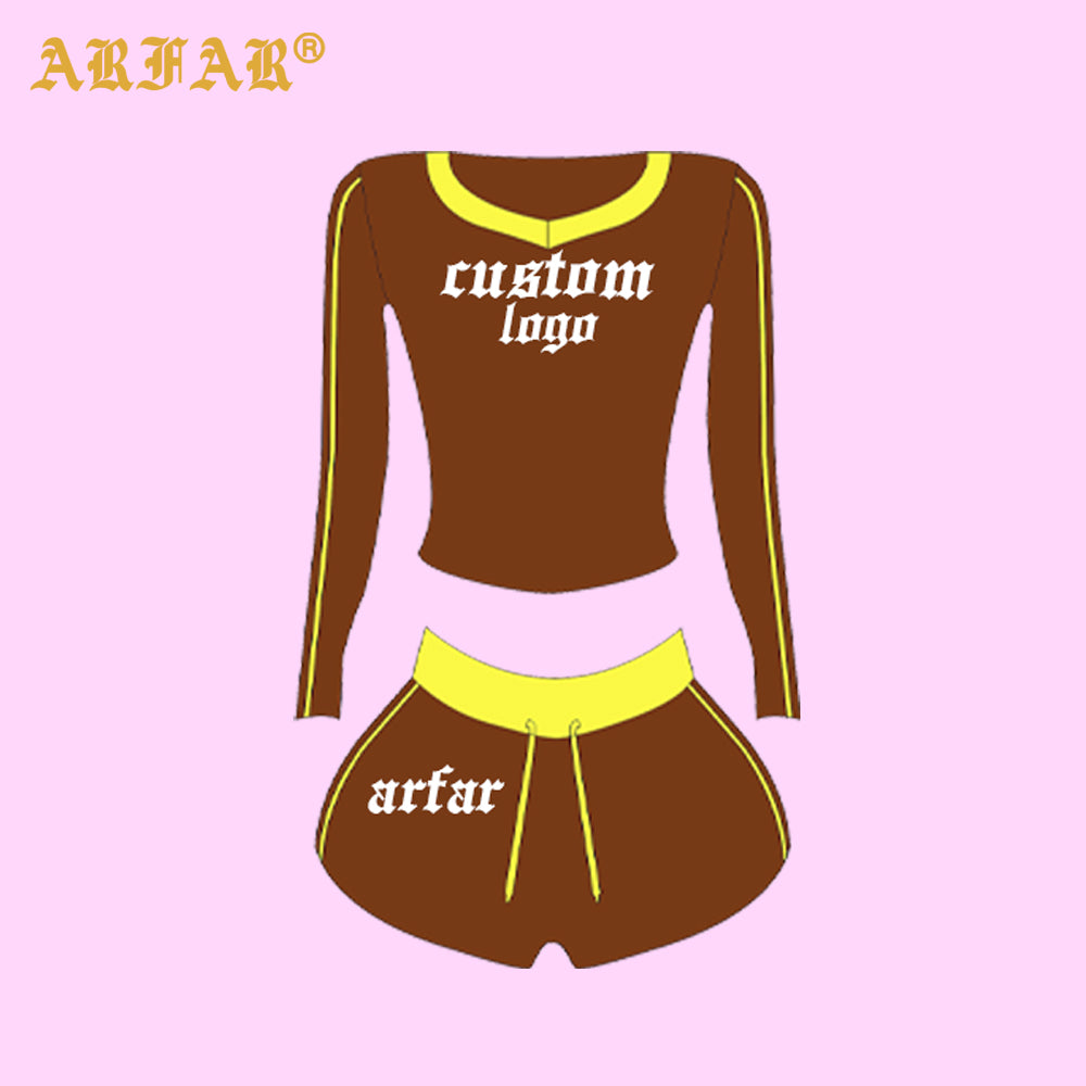Women Sets Custom LOGO High Quality Cotton Shirts Shorts Set Women Clothing Loungewear 2 Pieces Lounge Sets