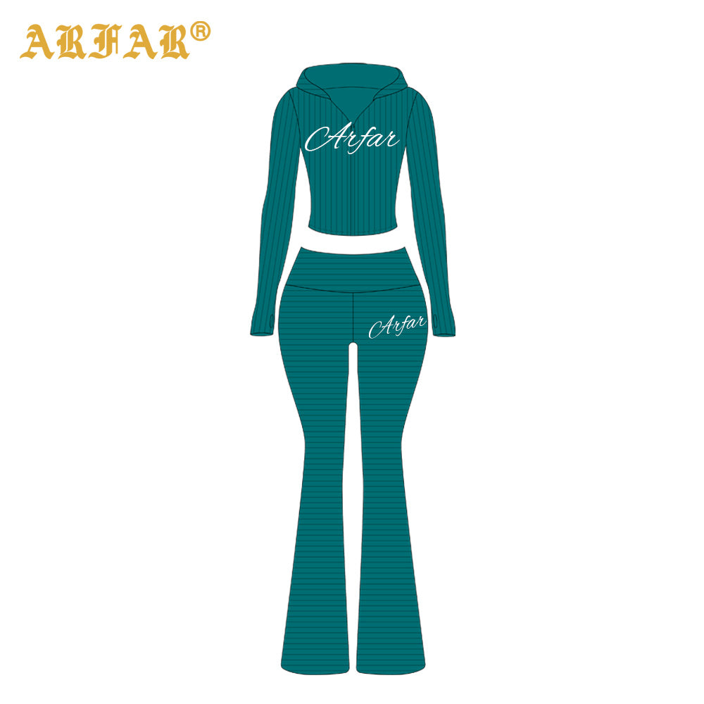 Two Piece Set Women Clothing Custom LOGO Cotton Ribbed Striped Long Sleeve Shirt and Skinny Pants 2 Piece Lounge Sets Women 2026