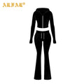 Custom Cheetah Print Yoga Set Raglan Sleeve Fold Waist Flare Pants 3 Piece Set Workout Fitness Clothing Supplier