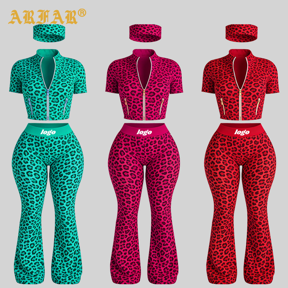 Custom Summer Clothes for Women 2026 Outfit Cheetah Print Gold Zipper Yoga Jacket Shorts Workout 2 Piece Set Women Clothing