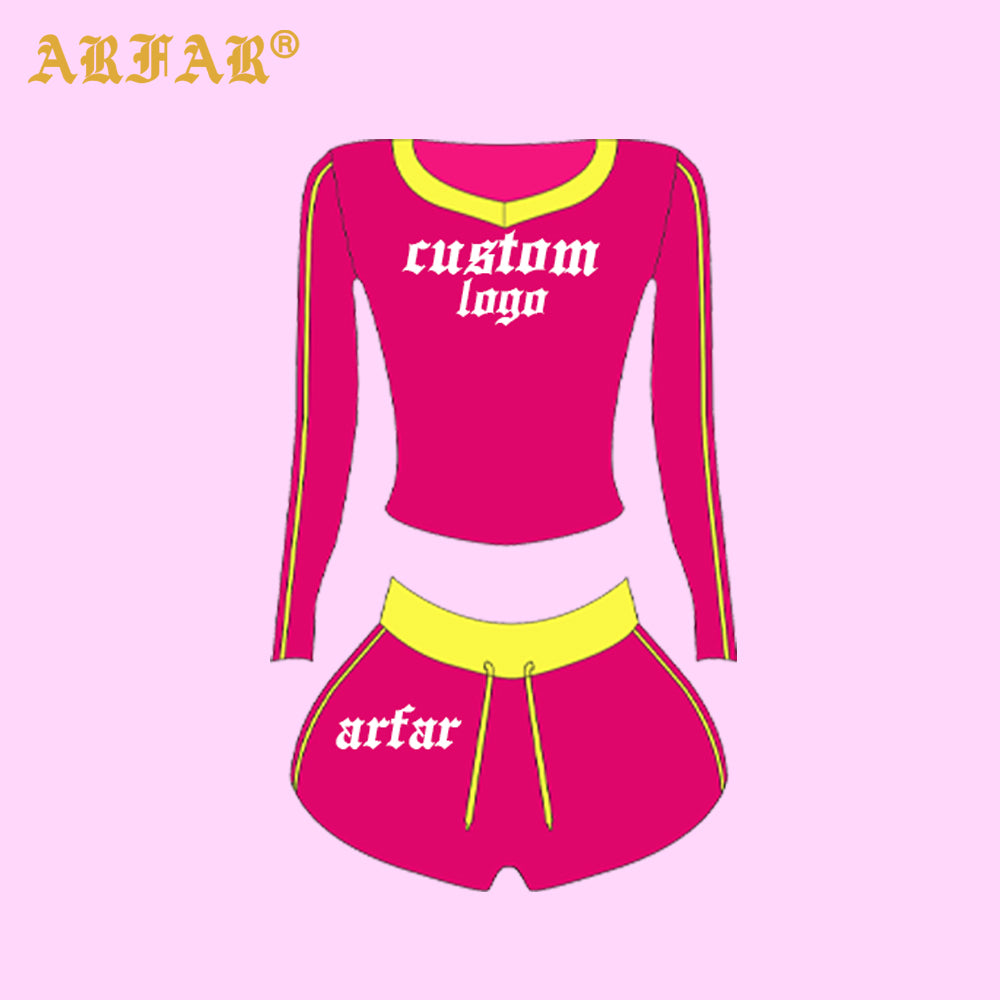 Women Sets Custom LOGO High Quality Cotton Shirts Shorts Set Women Clothing Loungewear 2 Pieces Lounge Sets
