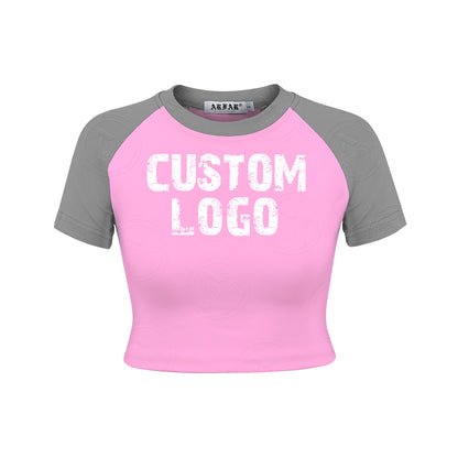Custom Logo Womens Sets Ribbed Cotton Lounge Wear Crop Top Ladies Casual Wear Baby -T and Shorts Set for Women 2025 New Styles