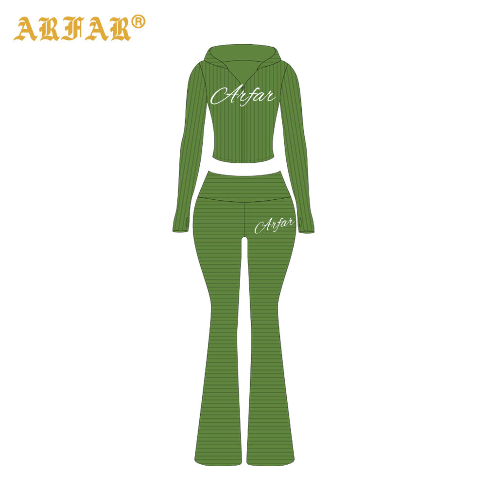 Two Piece Set Women Clothing Custom LOGO Cotton Ribbed Striped Long Sleeve Shirt and Skinny Pants 2 Piece Lounge Sets Women 2026