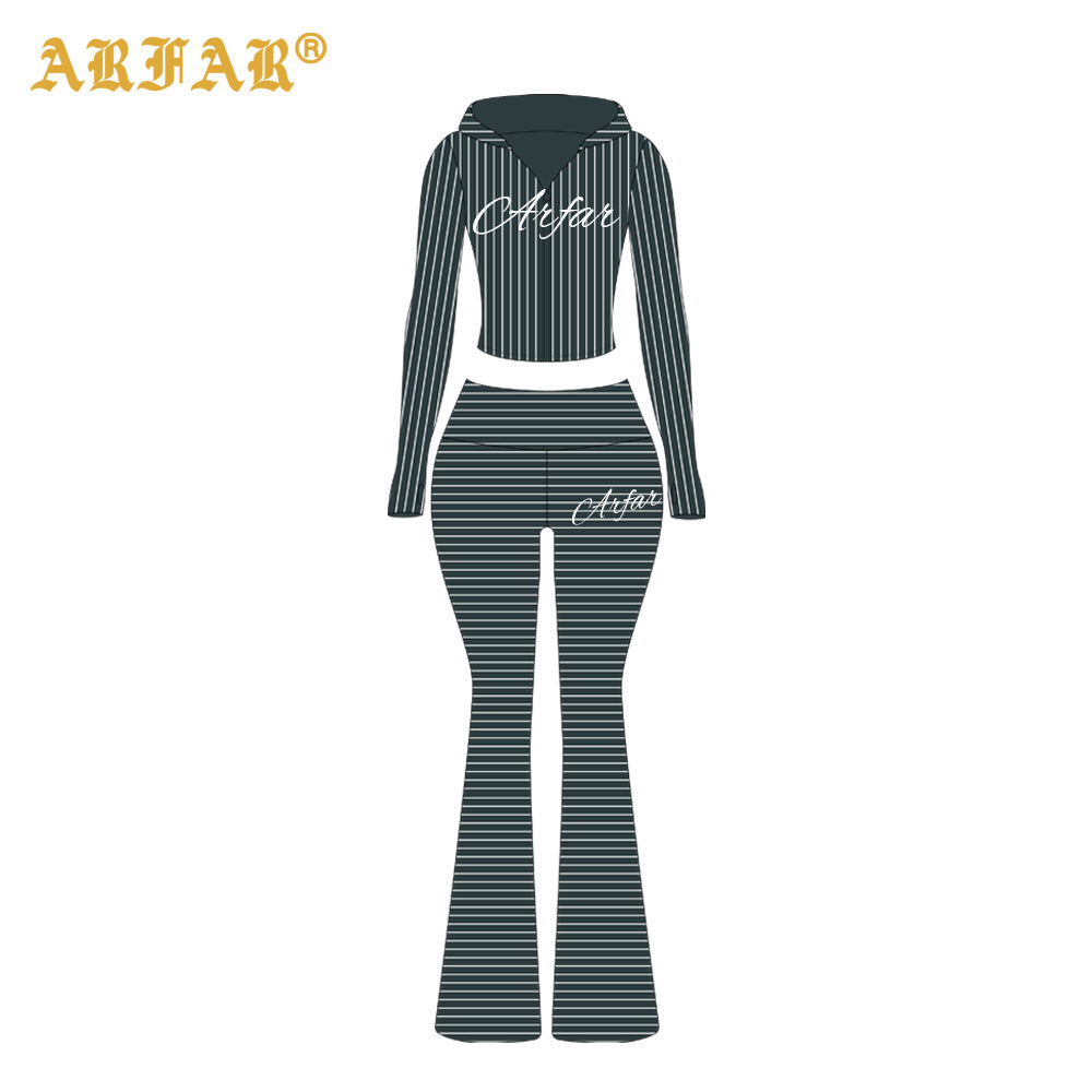 Two Piece Set Women Clothing Custom LOGO Cotton Ribbed Striped Long Sleeve Shirt and Skinny Pants 2 Piece Lounge Sets Women 2026
