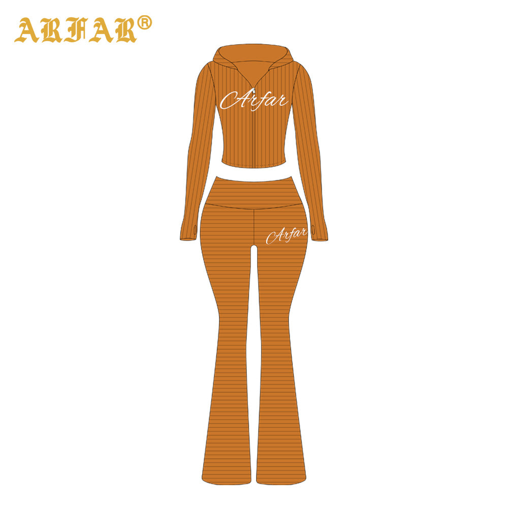 Two Piece Set Women Clothing Custom LOGO Cotton Ribbed Striped Long Sleeve Shirt and Skinny Pants 2 Piece Lounge Sets Women 2026